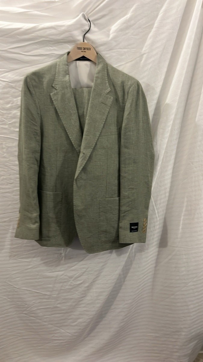 Todd Snyder Sage Green Linen Madison Suit 38S / 29x32 | eBay