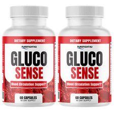 GlucoSense Supplement for Glucose Control  Healthy Blood Levels - 2 Bottles