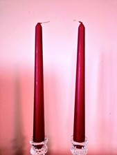 Tall Non-Drip Tapered Burgundy Candles Pack Of 6