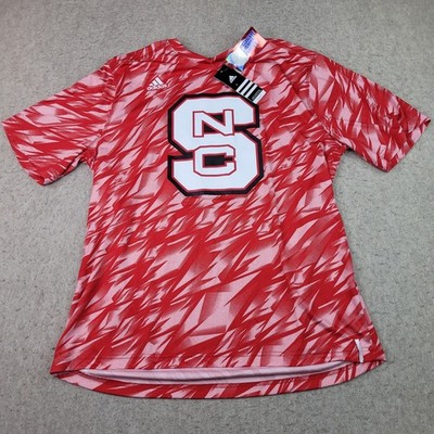NC State Wolfpack Adidas T Shirt Mens XL Red Short Sleeve Performance Active NEW