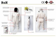 3 Layer Bee Protective Suit Fencing Hood/ Veil Full body protection Small-4xl 