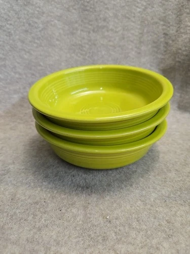 Homer Laughlin Fiesta Lemongrass 7" Inch Fruit Bowls Lot of 3