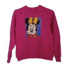VINTAGE kids/youth Disney Store Minnie Sweatshirt Pink Used As-Is