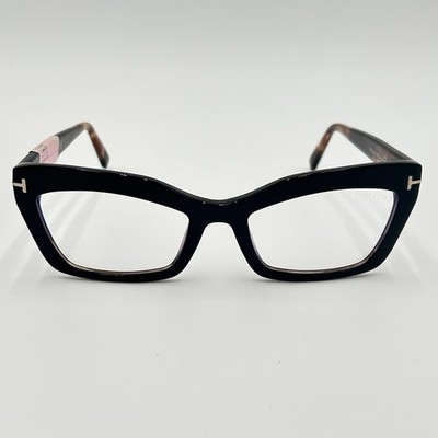 Tom Ford TF5766-B 005 Eyeglasses Frame Womens Black Tortoise Cat Eye 54 19 140
