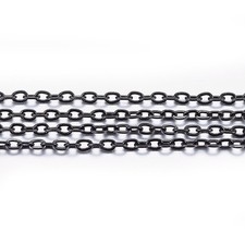20m Stainless Steel Cable Chain Soldered Spool Flat Oval Link Black for Necklace