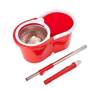 360° Floor Magic Spin Mop Eimer Set Mikrofaser rotierende trockene Köpfe mit 2 Köpfen
