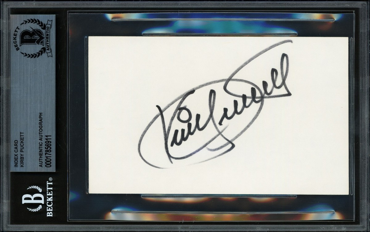 Kirby Puckett Autographed 3x5 Index Card Minnesota Twins Beckett