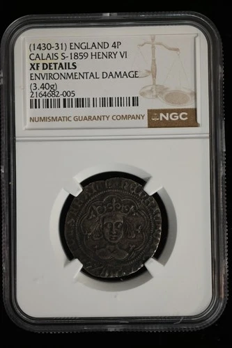 1430-31 England. 4 Pence. Calais. NGC XF Details