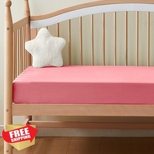 KKJIAF Light Pink Crib Sheets Bamboo