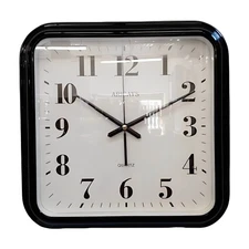 14"H Black Modern Square Wall Clock