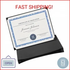 Best Paper Greetings Certificate Holders - 24-Pack Single-Sided Plain Black 8.5 