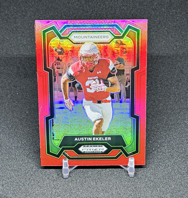 2024 Panini Prizm Draft Picks Red Prizm Austin Ekeler /299 #70 Mountaineers