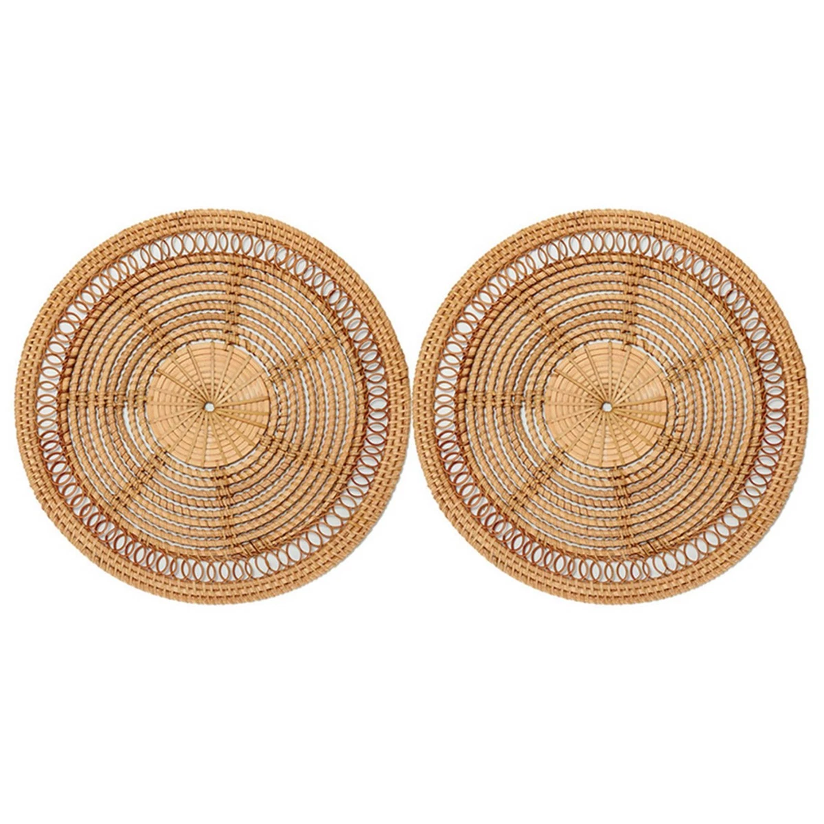 2X Home Woven Wall Basket Natural Decor Decorative Rattan Decor7689