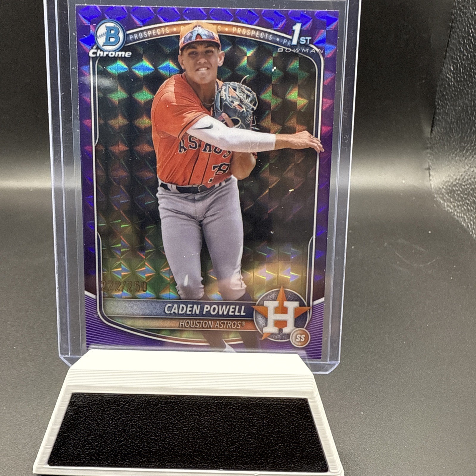 🔥2025 Bowman Chrome Prospects Purple Geometric /250 #BCP-212 Caden Powell HOU🔥