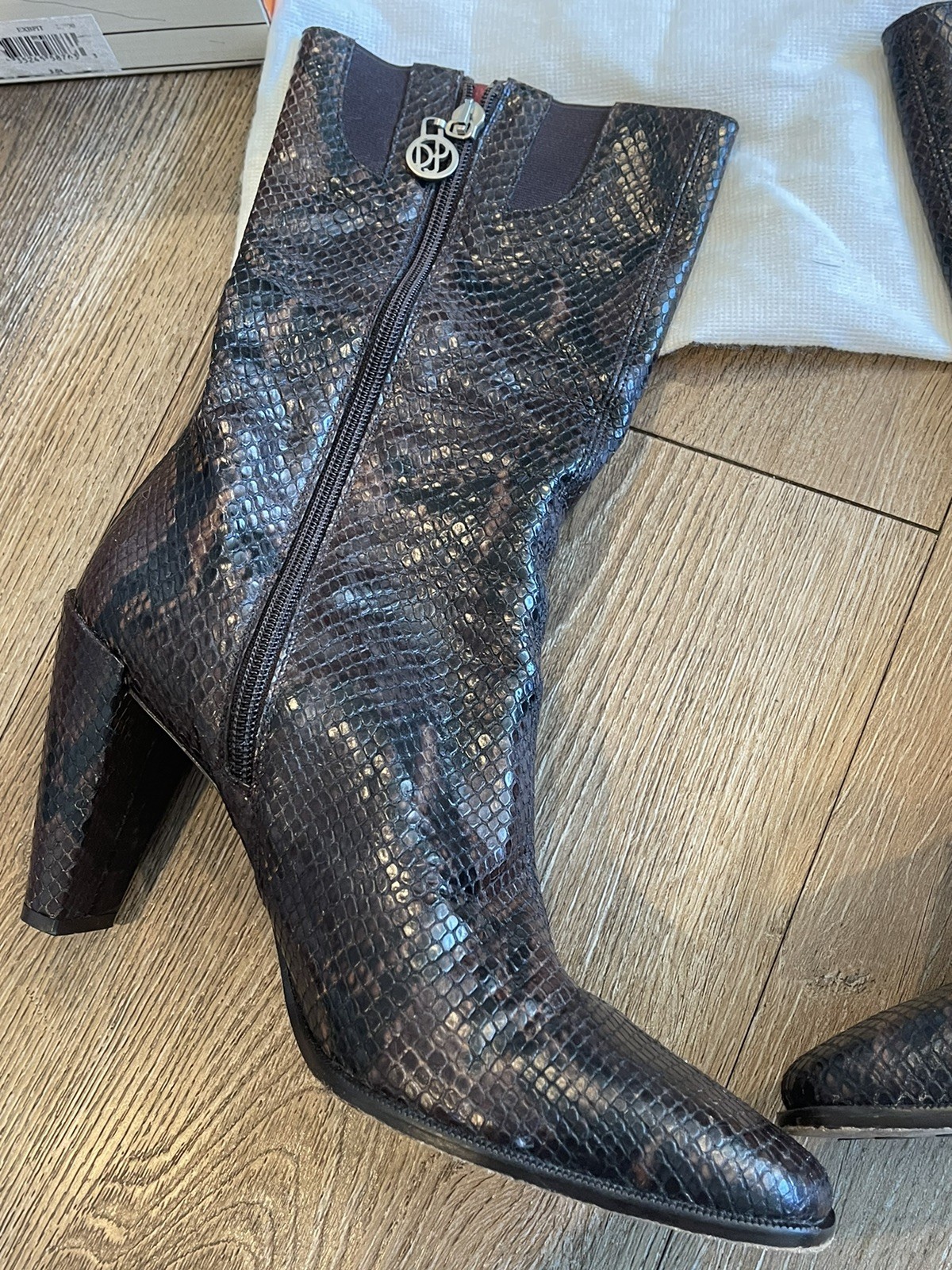 donald pliner POMP Pitone Print Python boots Size… - image 8