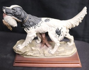 Irish Setter Sculpture Signed Santini Hunting Dog Pheasant English  Italy E8
