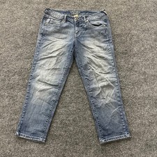 Arizona Jean Co. Capris Womens Size 7 Blue Denim Cropped Slim Fit Stretch Casual