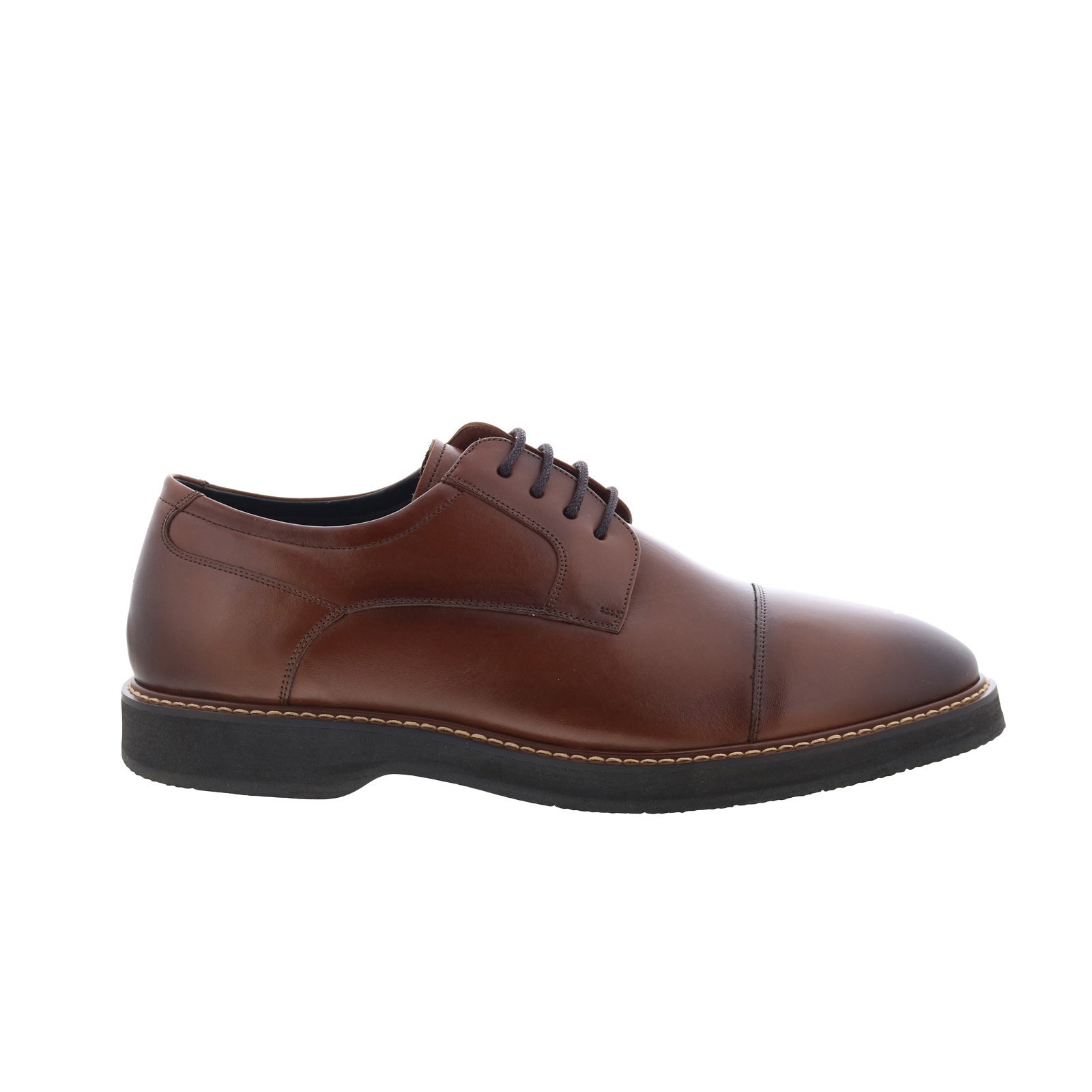 Studio Belvedere Dayton Mens Brown Leather Oxfords - Lace Ups Cap Toe Shoes 9