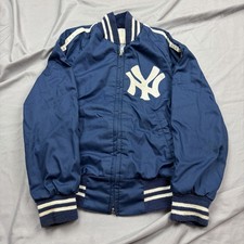 Vintage 80s New York Yankees Cotton Blend Bomber Jacket Boys Size 10 Made In USA