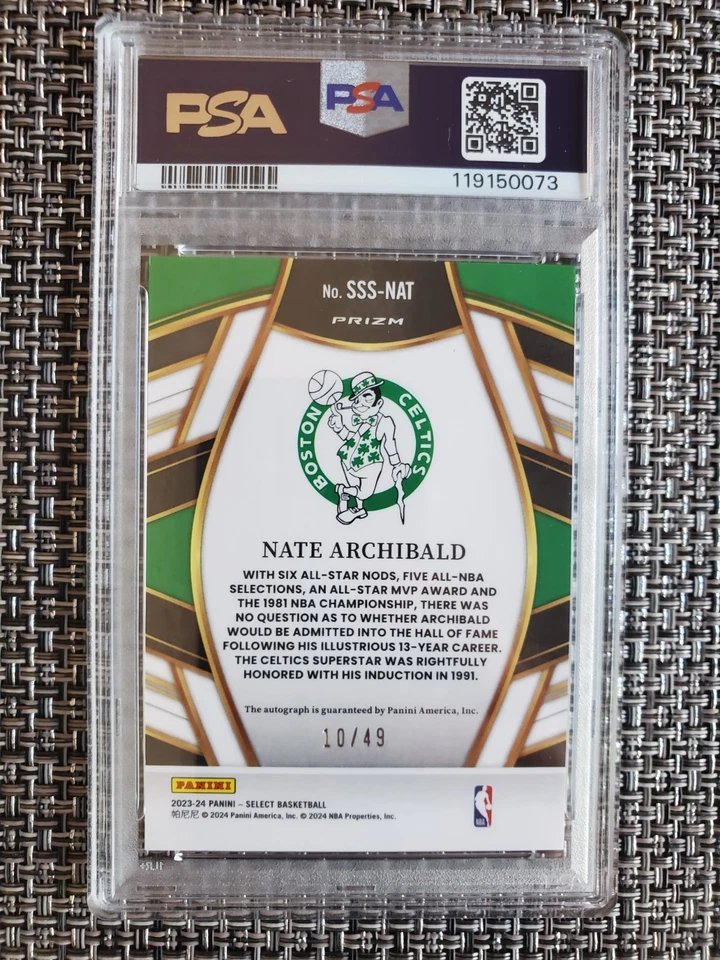 Красная вспышка с автографом Нейта Арчибальда 2023 Select Signature Selections /49 SSS-NAT PSA 9 - Изображение 2 из 3