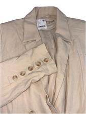 NWT Free People Womens Blazer Jacket XS Linen Blend Double Breasted Neutral 168