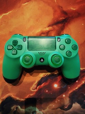 Upgraded Sony PlayStation 4 Custom Green Controller    K-Silver TMR   USB-C Port