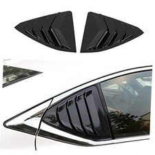 2pcs ABS Racing Style Rear Side Window Louvers Air Vent Scoop Bright Black