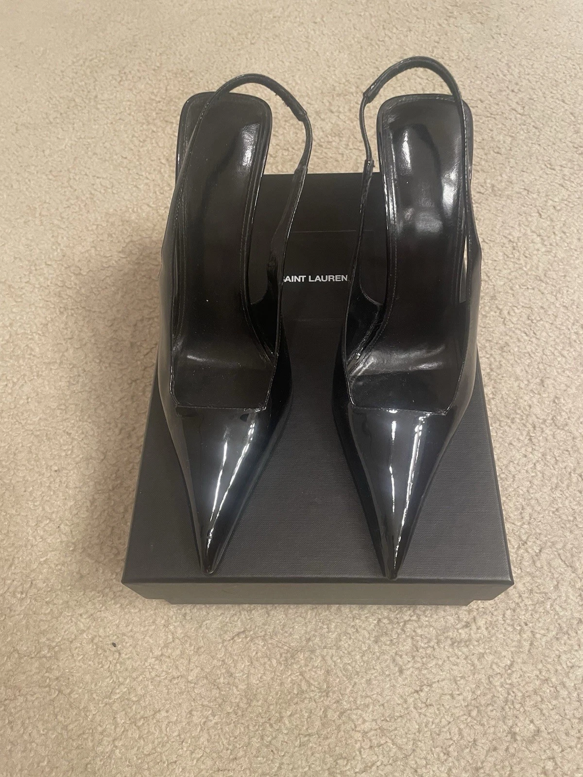 Saint Laurent — 1150$ SAINT LAURENT Paloma 105 Patent Leather Slingback High Heels