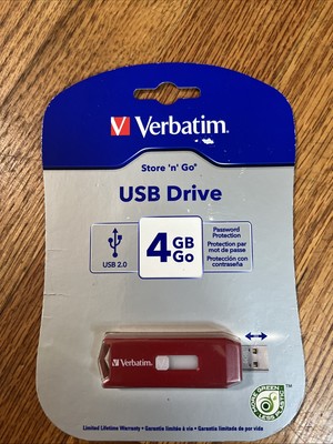 Verbatim 4GB Store 'n' Go USB 2.0 Flash Drive - Red 95236 - brand new in package