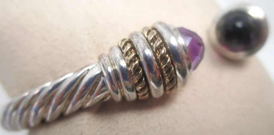 Brazalete brazalete brazalete con bisagras amatista y oro amarillo de 18k de Lagos Foto 2 de 4