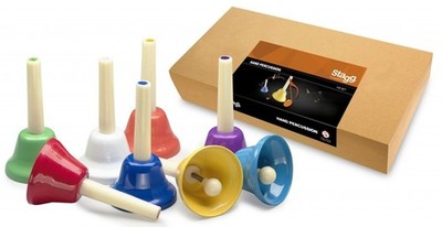 Stagg Model HB-SET - Set of 8 Hand Bells - Various Colors - 8 Note Set