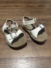 Saltwater Sun-San Surfer White Leather Sandals Kids Size 6