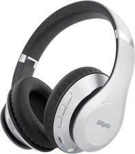 Uliptz Wireless Bluetooth Headphones, 65H Playtime, 6 EQ Sound Modes, Silver
