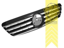 Sportgrill K&uuml;hlergrill f&uuml;r Mercedes Benz S-Klasse W220 chrom schwarz gl&auml;nzend