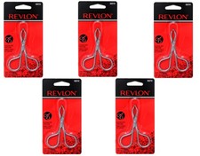 Revlon Slant Tip Scissor Handle Tweezers, Stainless Steel - 5 Pack