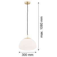 Weiß Messing Moderne HäNgelampe Pendelleuchte 1X15W/E27 IP20 30X108 [Cm]