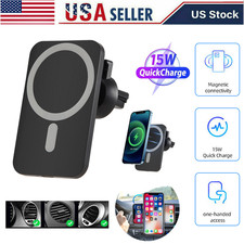 15W MagSafe Car Charger Vent Mount Magnetic Wireless Fast Charging Phone Holder