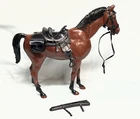 Vintage Marx Johnny West Brown Horse Thunderbolt with Movable Head & Accessories