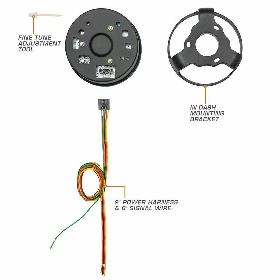 GlowShift Black 7 Color 3 3/4" 95mm In-Dash 220 km/h Kilometer Speedometer Gauge - Image 2 of 4