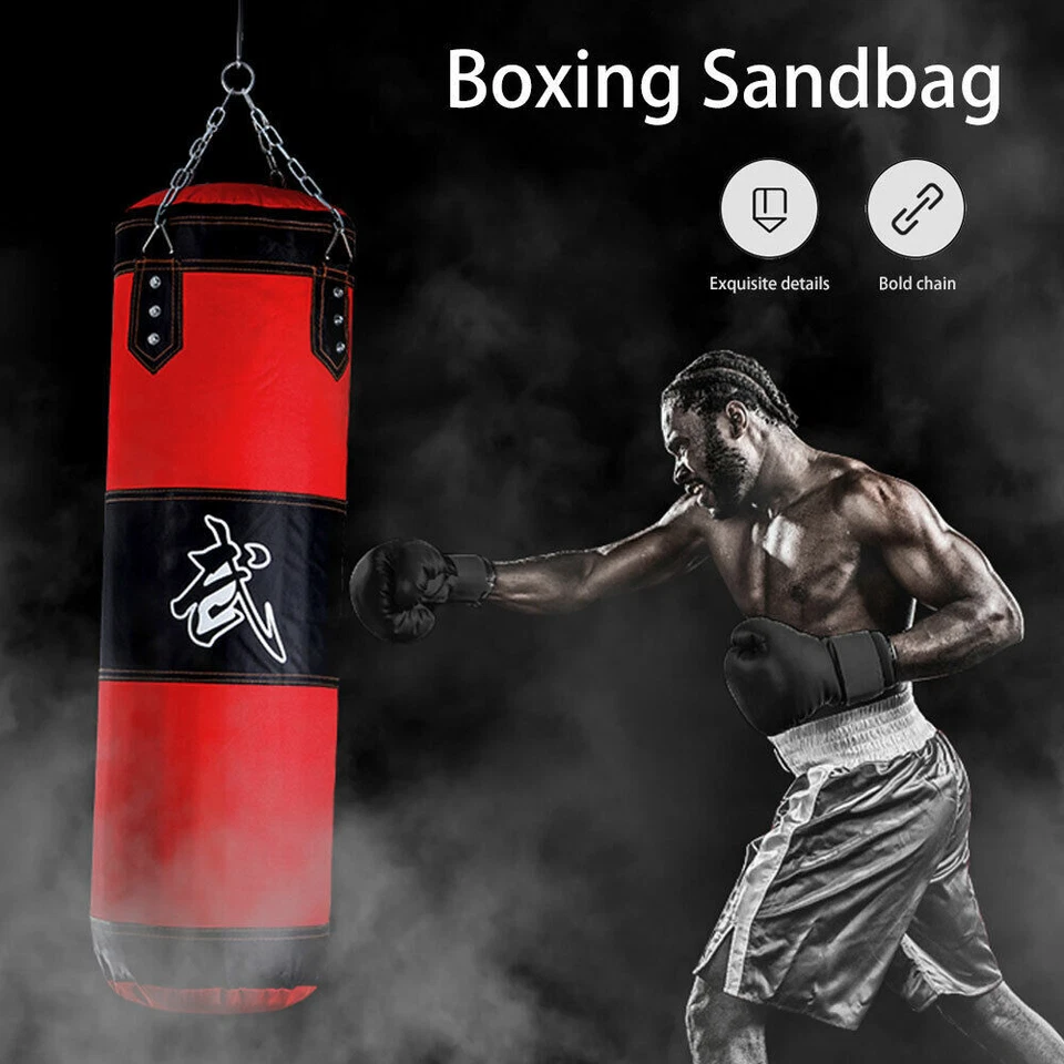 Boxsack gefüllt 80kg 100cm mit Halterung Drehwirbel Stahlkette Sandsack Box - Bild 3 von 4