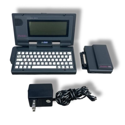 Atari Portfolio HPC-004  w/ Memory Card, Serial Interface, Adapter -Parts/Repair