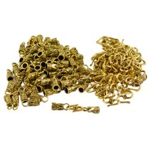 30 Hook End Caps Leather Cord Clasp Jewelry Making