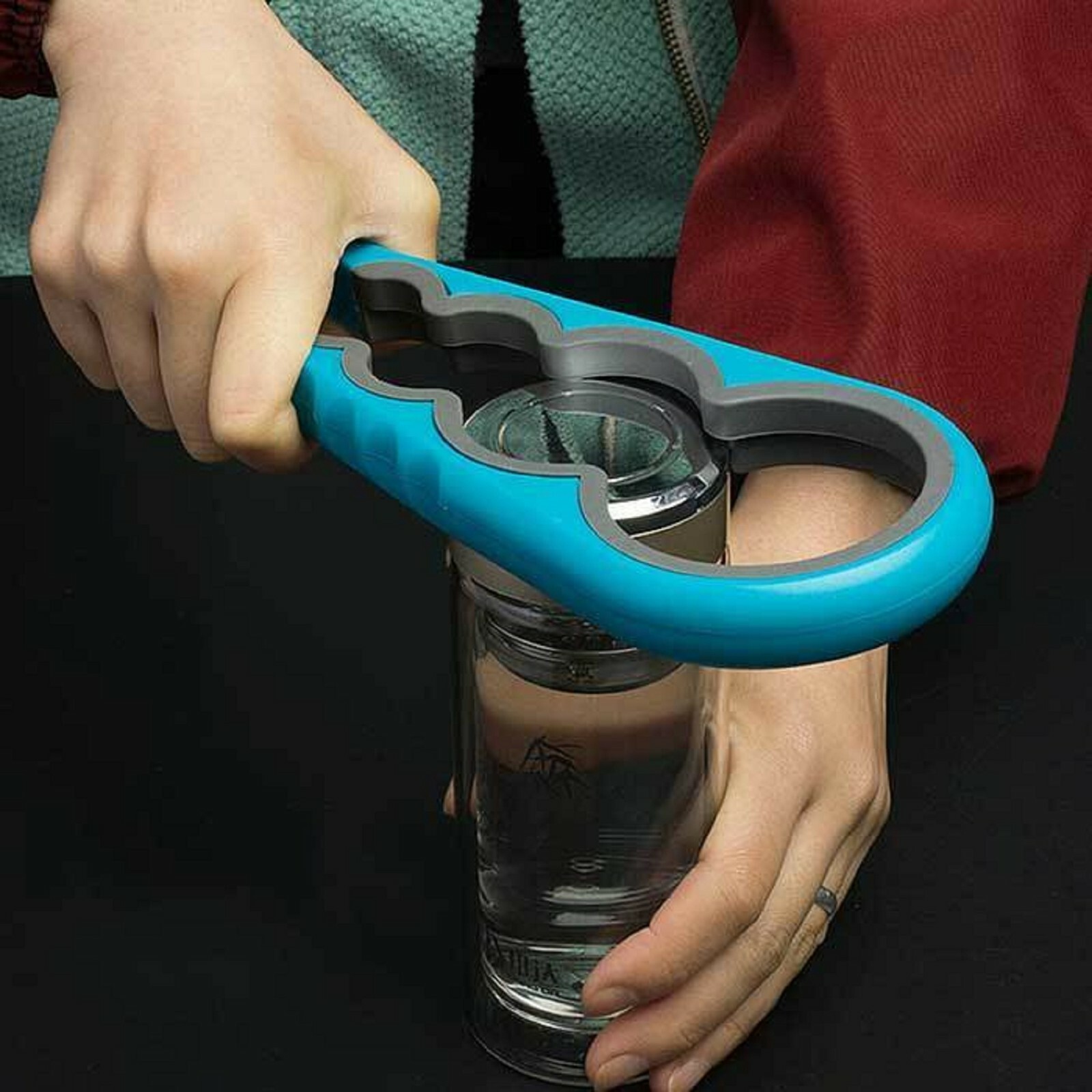 Jar Can Opener Rubber Handle Easy Grip Multi Container Bottle Jar Lid Can Opener-image
