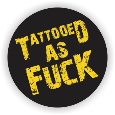 Tattooed as F**k Helmet Sticker Vinyl Decal  Funny Hard Hat Stickers Tattoo USA
