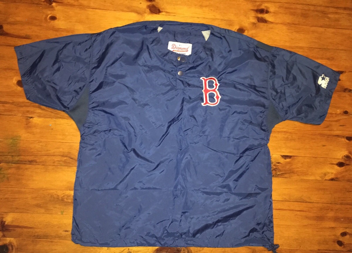 Vtg Red Sox Diamond Collection Starter Pullover Shirt Jacket 