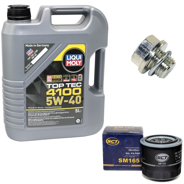 MotoröL ÖLfilter SM165 5W40 5Liter + ÖLablassschraube FüR Suzuki Alto Swift-image