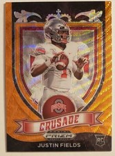 2021 Prizm Draft Picks Orange Wave Prizm Justin Fields Rookie /75 Chicago Bears
