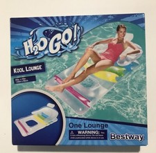 H2O GO Kool Lounge 65in x 35in Large Pool Float Head  Arm Rest NEW