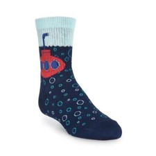 K.Bell Boy's Submarine Navy Blue Crew Socks Fits Shoe Size 7.5-13 Free Shipping