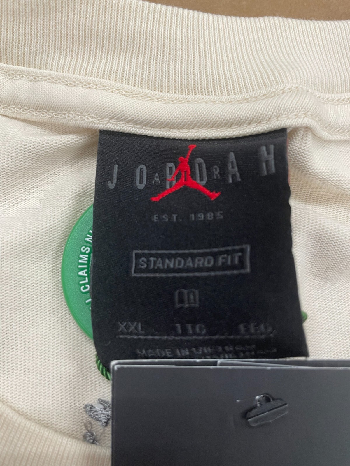 OFF WHITE X NIKE MAGLIETTA NIKE AIR JORDAN X A MA MANIERE LOGO NATURALE BIANCO SPORCO TAGLIA XXL